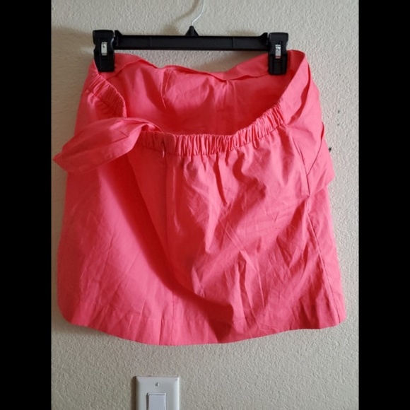 J Crew Pink Bow One Shoulder Boho Top Size 10 - Picture 6 of 7
